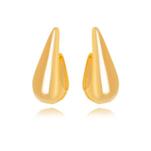Brinco Argola Gota Click Banhado a Ouro 18K