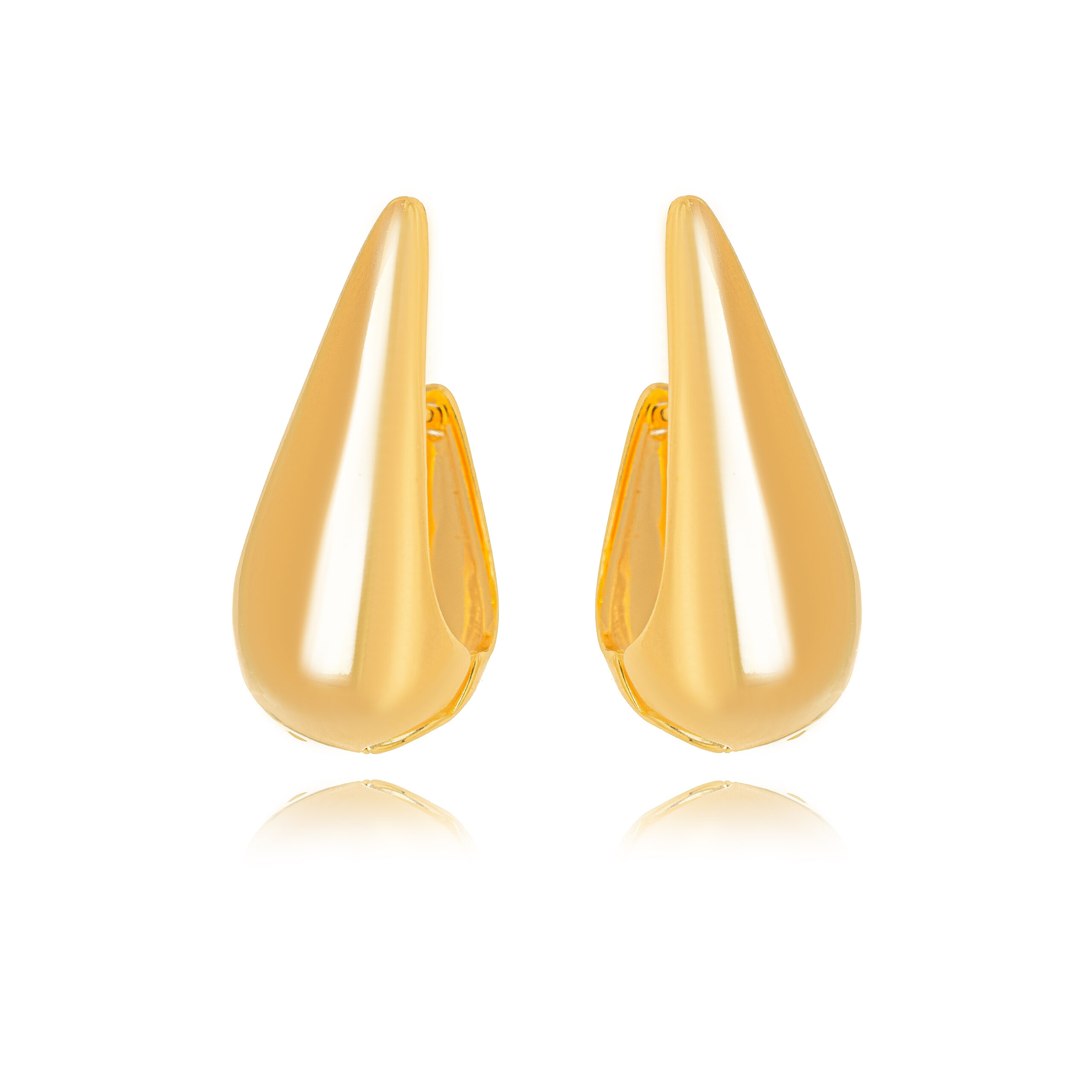 Brinco Argola Gota Click Banhado a Ouro 18K