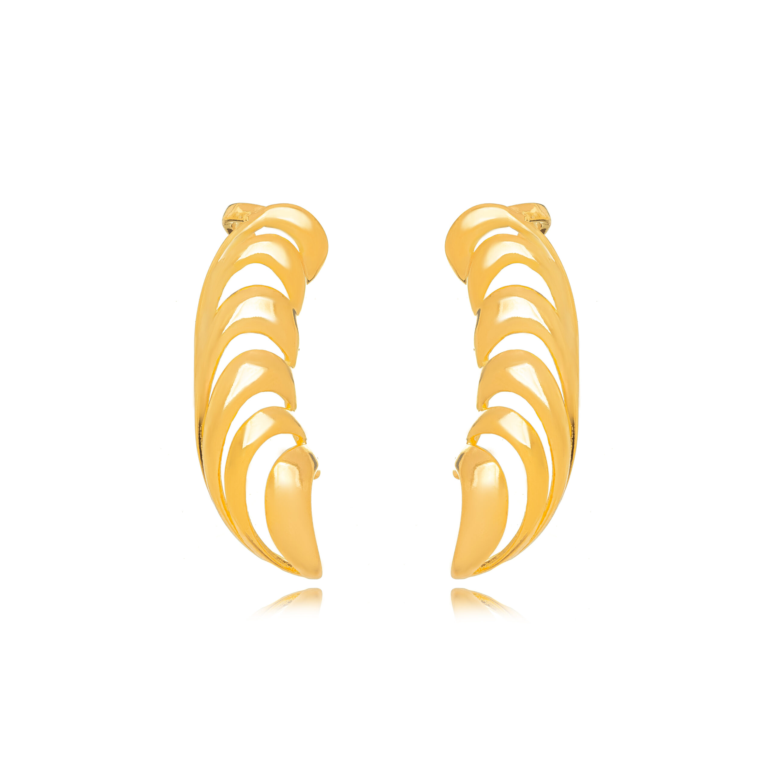 Ear Cuff Trabalhado Banhado a Ouro 18K