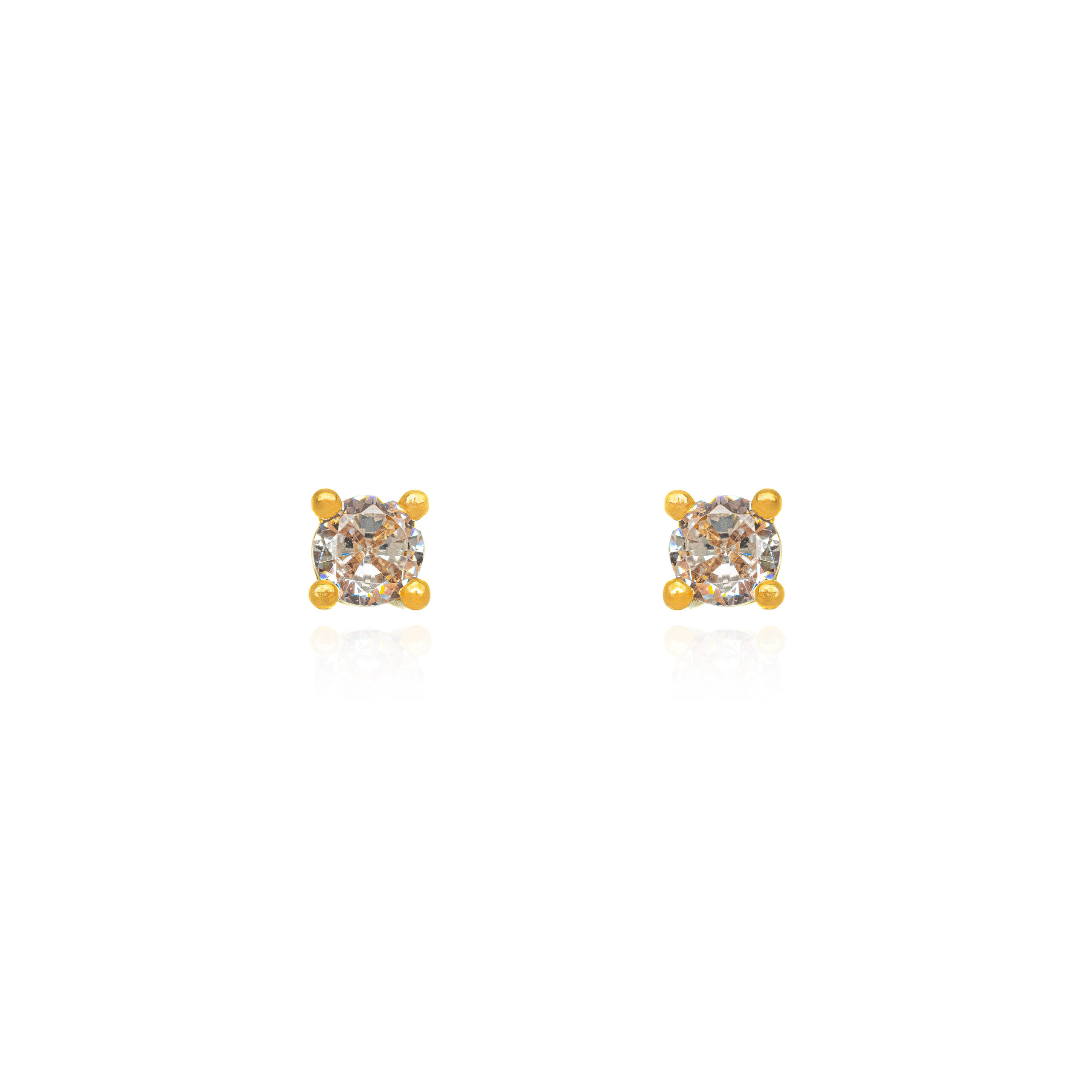 Brinco Ponto de Luz Pequeno Banhado a Ouro 18k