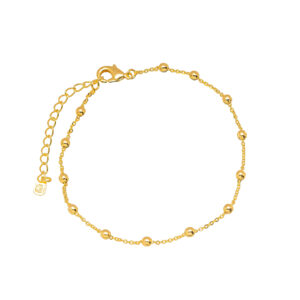 Tornozeleira Esferas Banhada a Ouro 18K