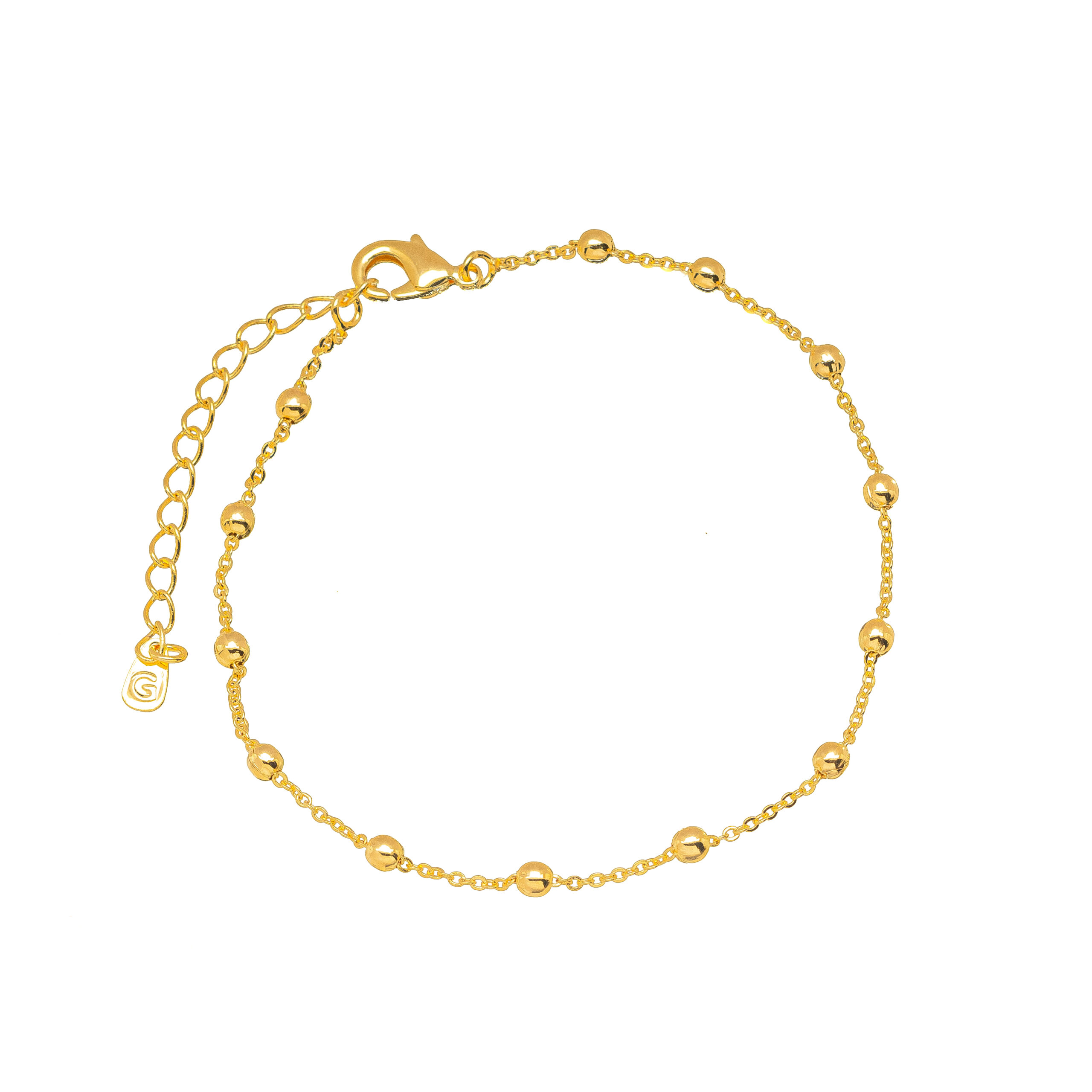 Tornozeleira Esferas Banhada a Ouro 18K