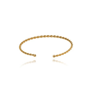 Bracelete Torcido Fino Banhado a Ouro 18k