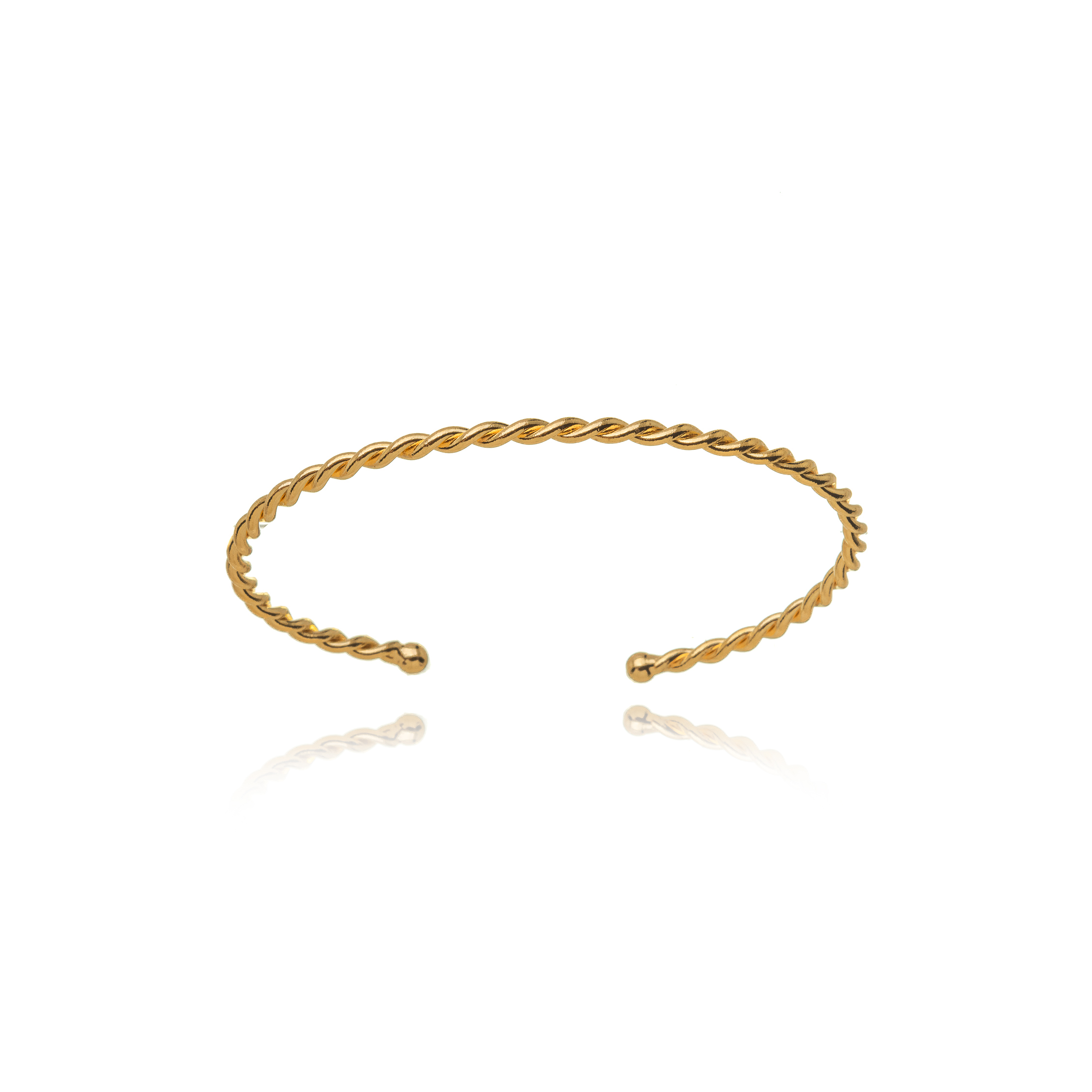 Bracelete Torcido Fino Banhado a Ouro 18k