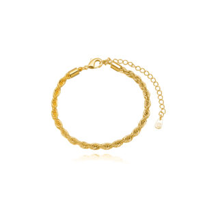 Tornozeleira Cordão Baiano Banhada a Ouro 18k