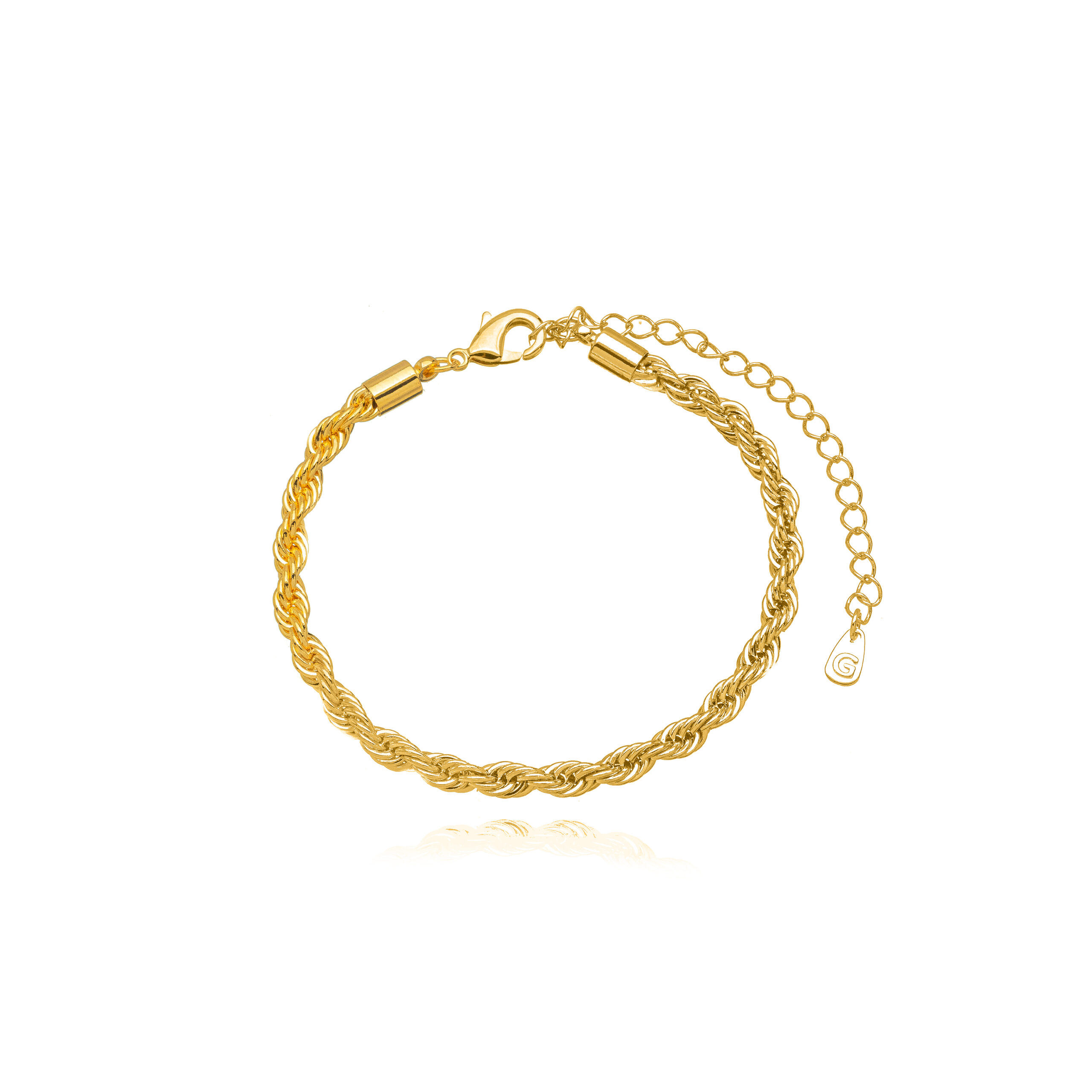 Tornozeleira Cordão Baiano Banhada a Ouro 18k