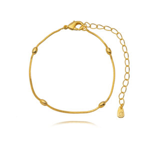 Pulseira Esferas Alongadas Banhada a Ouro 18k