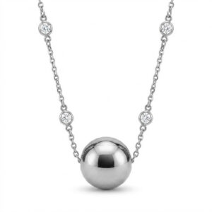 Colar Pontos de Luz com Esfera Banhado a Ouro 18k