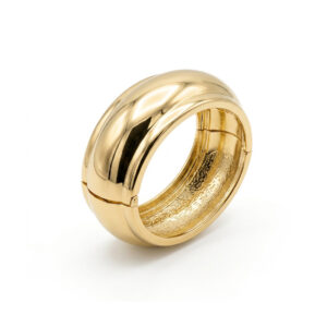 Bracelete Abaulado Liso Banhado a Ouro 18k