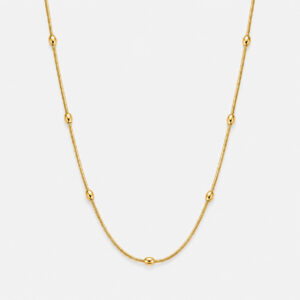 Colar Esferas Alongadas Banhado a Ouro 18k