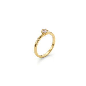 Anel Solitário Micro Zircônia Banhado a Ouro 18k