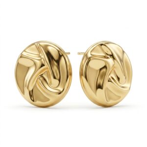 Brinco Maxi Orgânico Redondo Banhado a Ouro 18K