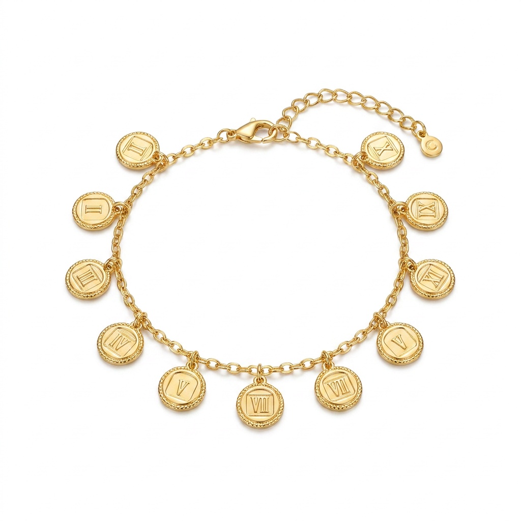 Pulseira Dez Mandamentos Banhada a Ouro 18k