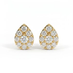 Brinco Gota Cravejada em Micro Zircônias Banhado a Ouro 18k