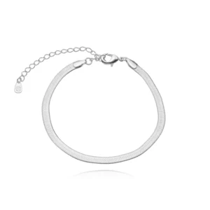 Tornozeleira Fita 3mm Ródio Branco