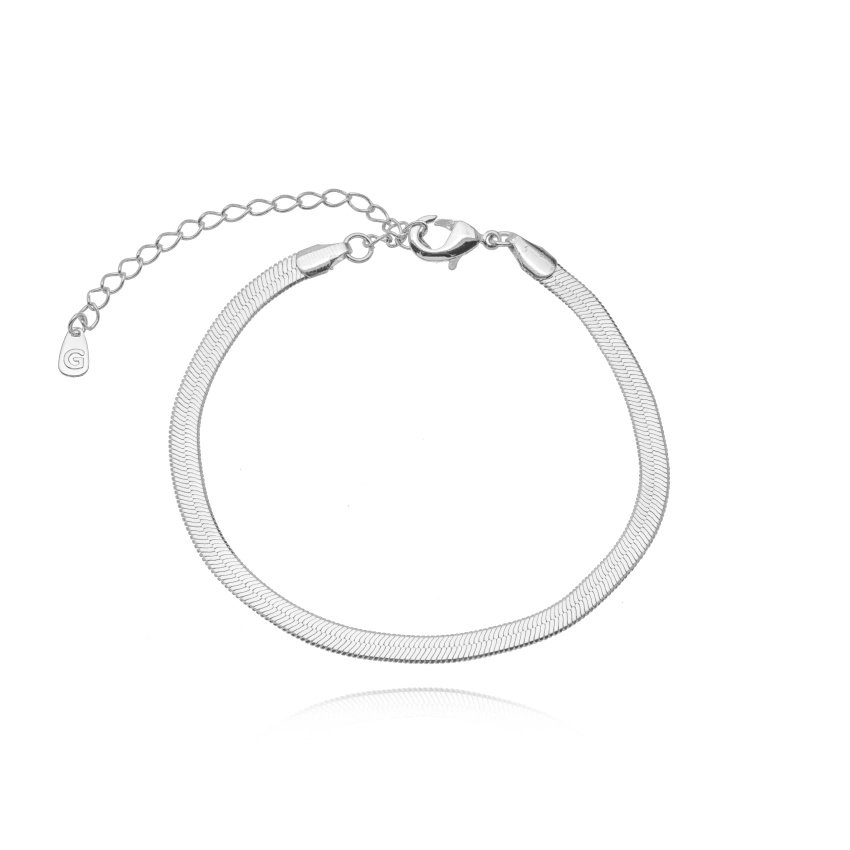 Tornozeleira Fita 3mm Ródio Branco