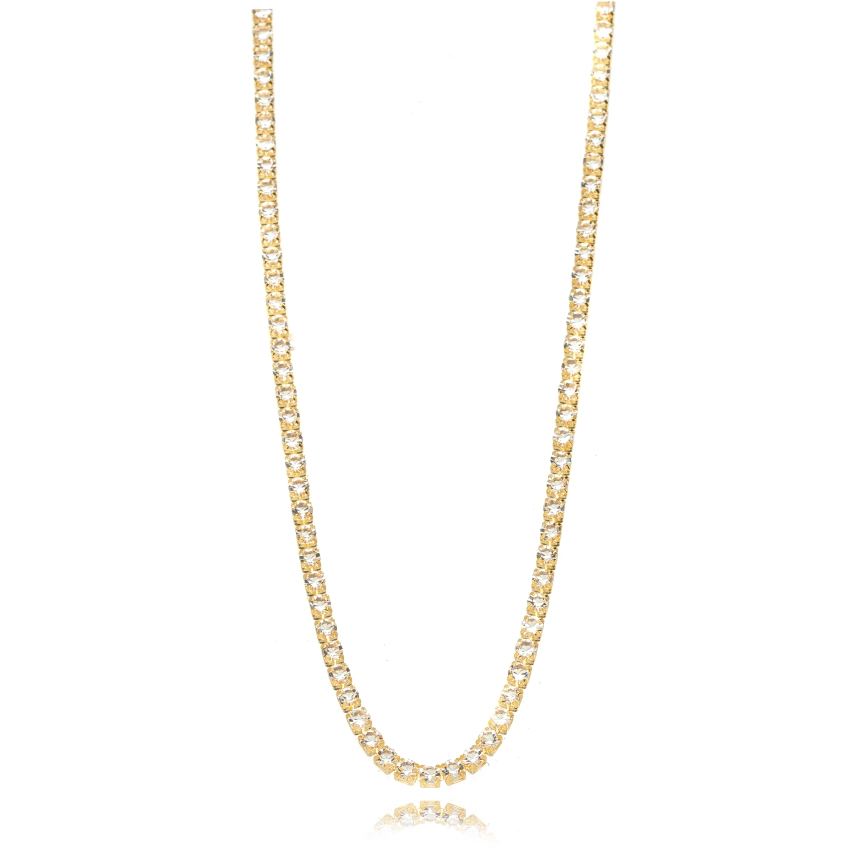 Colar Riviera 2MM Banhada a ouro 18k
