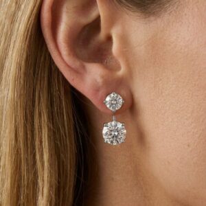 Brinco Ear jacket Ponto de Luz M Banhado a Ouro 18k