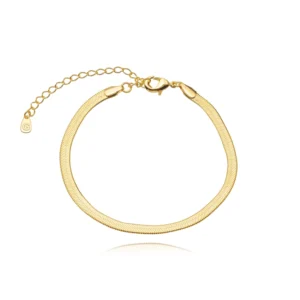 Tornozeleira Fita 3mm Banhada a Ouro 18k
