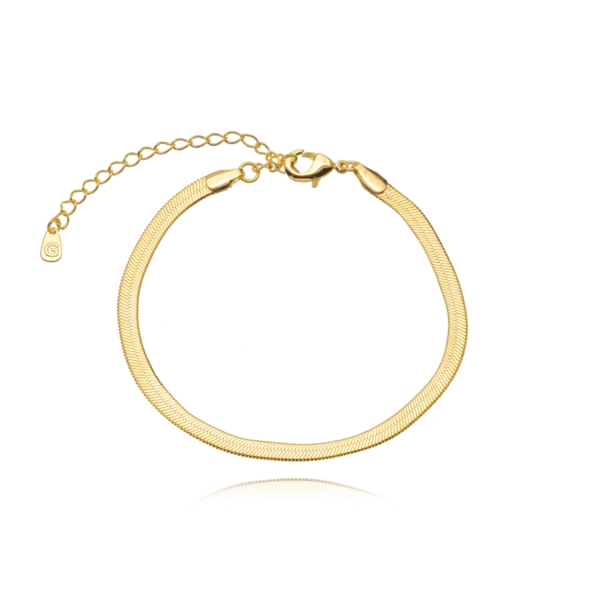 Tornozeleira Fita 3mm Banhada a Ouro 18k