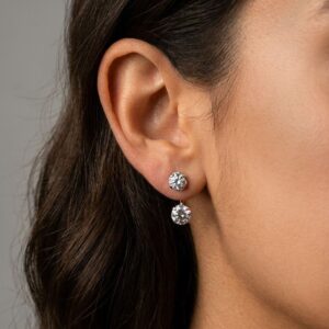 Brinco Ear jacket Ponto de Luz P Banhado a Ouro 18k