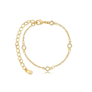 Pulseira Cristais Banhada a Ouro 18k